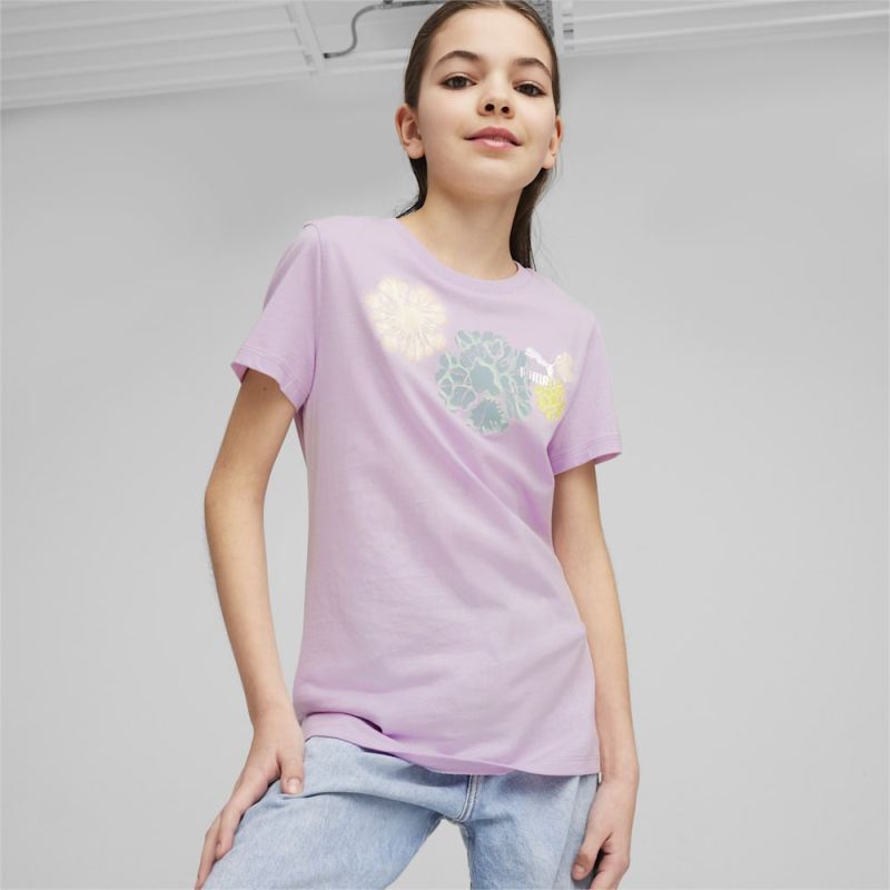 Puma | Girls CLASSICS Logo Big Kids Tee - Grape Mist