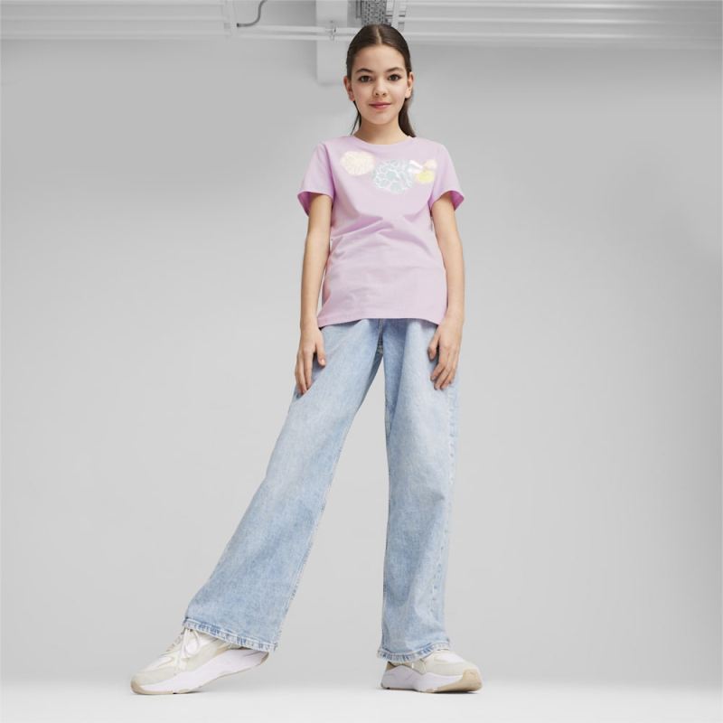 Puma | Girls CLASSICS Logo Big Kids Tee - Grape Mist