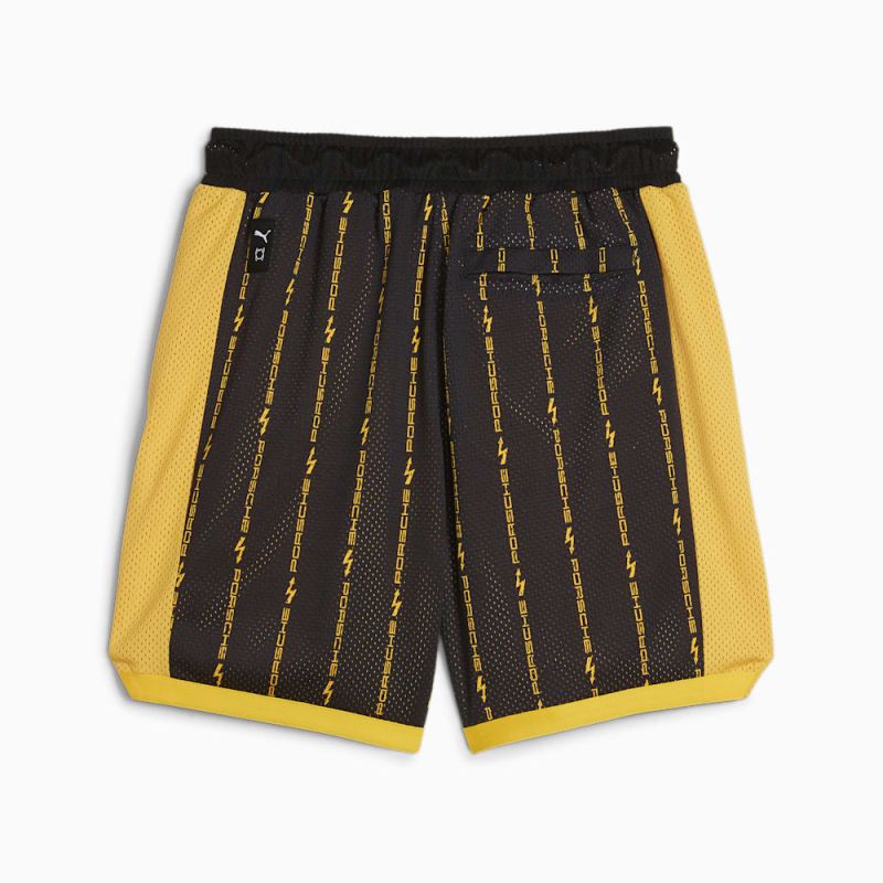 Puma | Men's x PORSCHE Basketball Shorts - Black-Sport Yellow