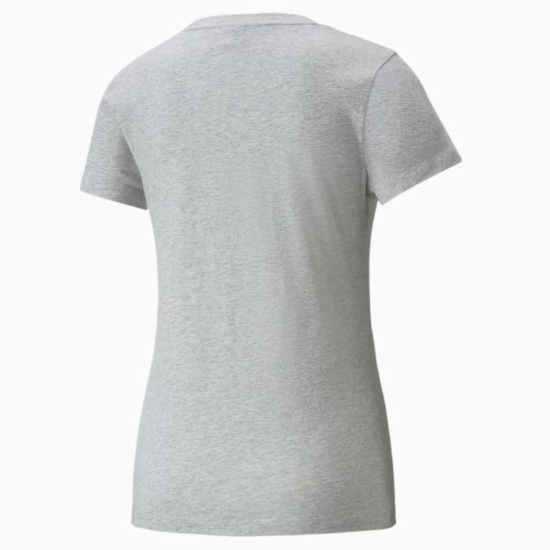 Puma | Women's Classics Logo Tee - Light Gray Heather-White