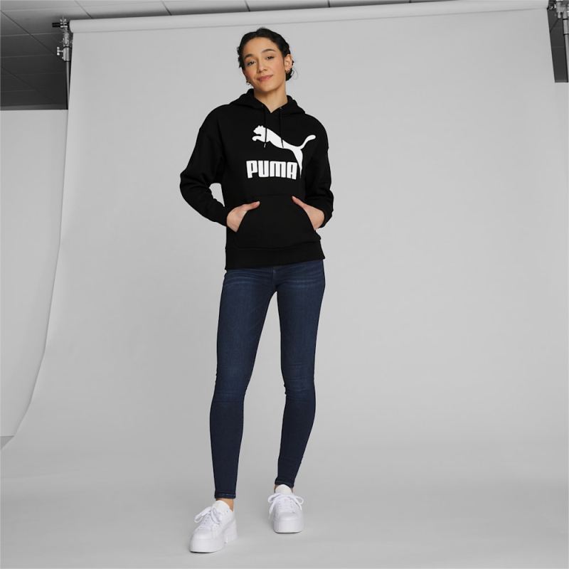 Puma | Women's Classics Logo Hoodie - Black - Click Image to Close