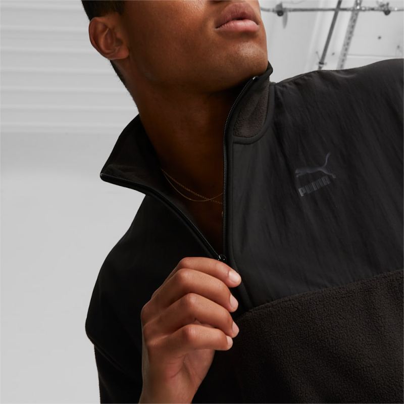 Puma | Men's CLASSICS UTILITY Half-Zip Jacket - Black