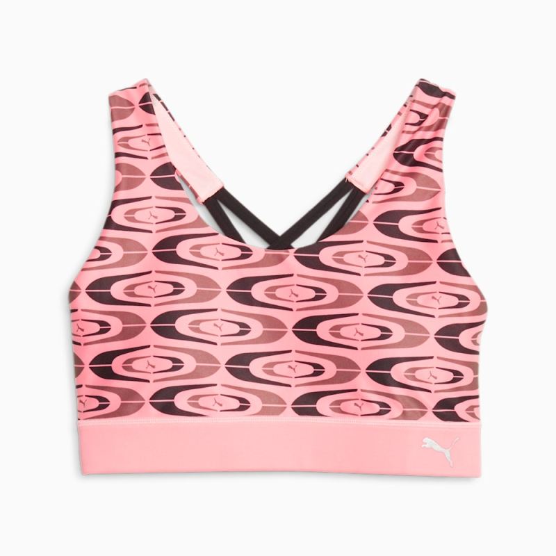 Puma | Women's RETRO GLAM Strappy Mid Impact Training Bra - Koral Ice