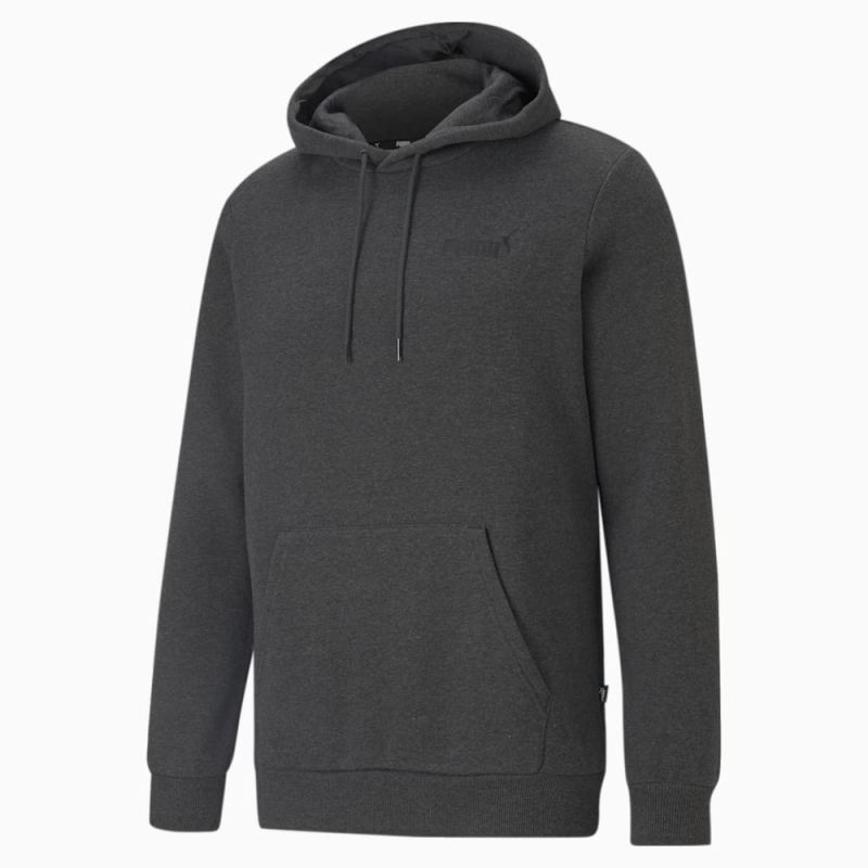 Puma | Men's Essentials Small Logo Hoodie - Dark Gray Heather