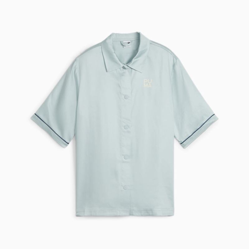 Puma | Women's INFUSE Woven Shirt - Turquoise Surf