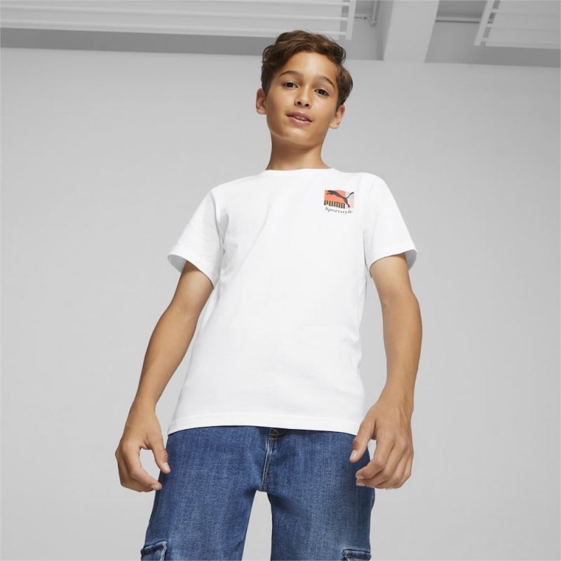 Puma | Boys Classics Brand Love Tee - White - Click Image to Close