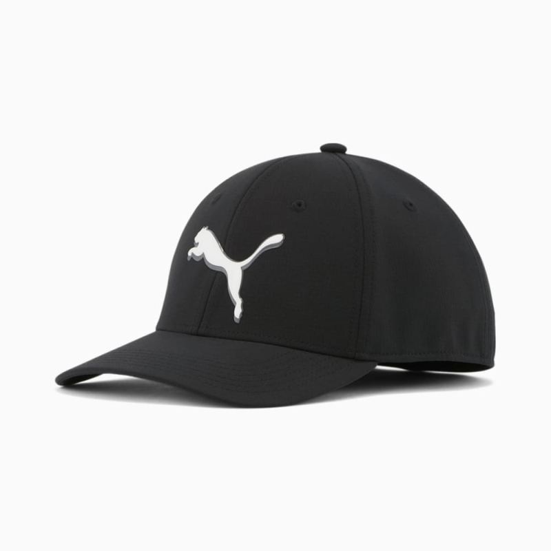 Puma | Men's Addison Stretch Fit Cap - Black/White - Click Image to Close