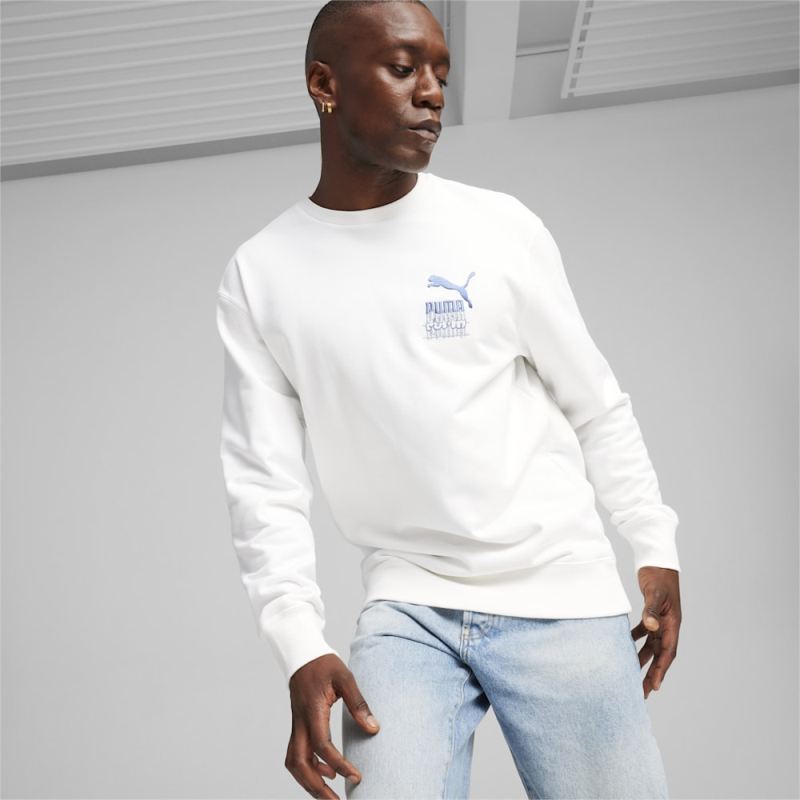 Puma | Men's BRAND LOVE Crew - White - Click Image to Close