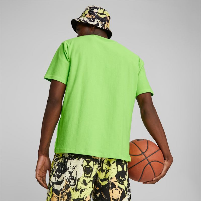 Puma | Men's Basketball Bucket Hat - Yellow Blaze-AOP