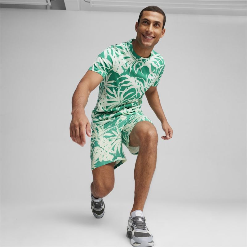 Puma | Men's ESS+ PALM RESORT Tee - Sparkling Green-AOP