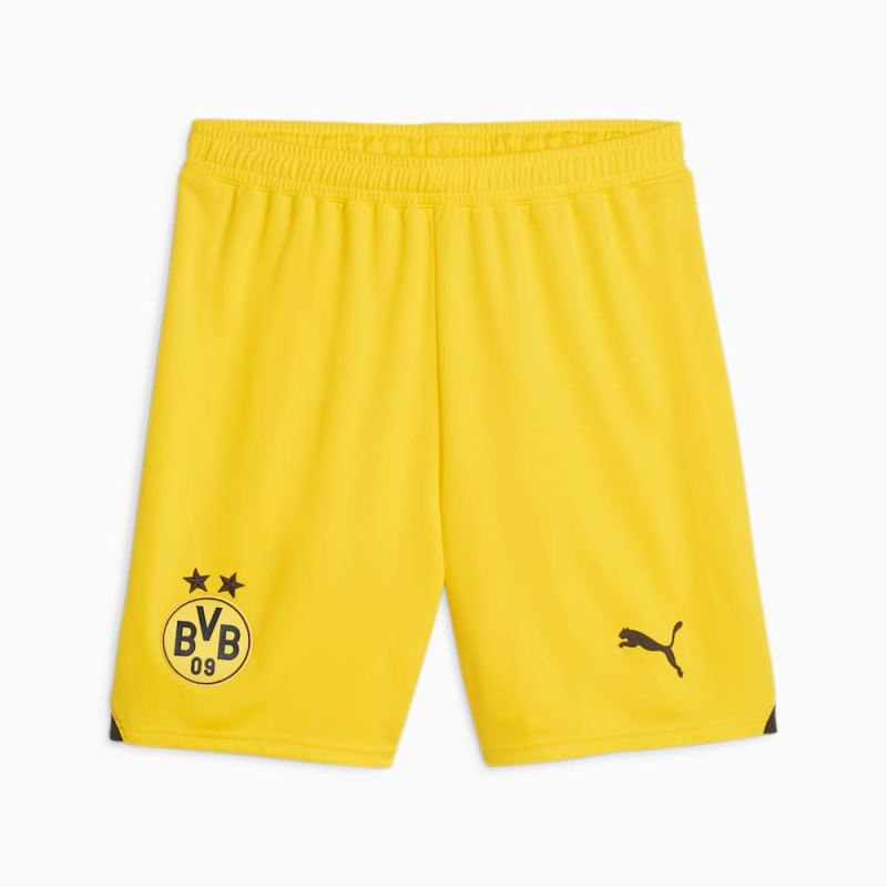 Puma | Men's Borussia Dortmund Soccer Shorts - Cyber Yellow-Black