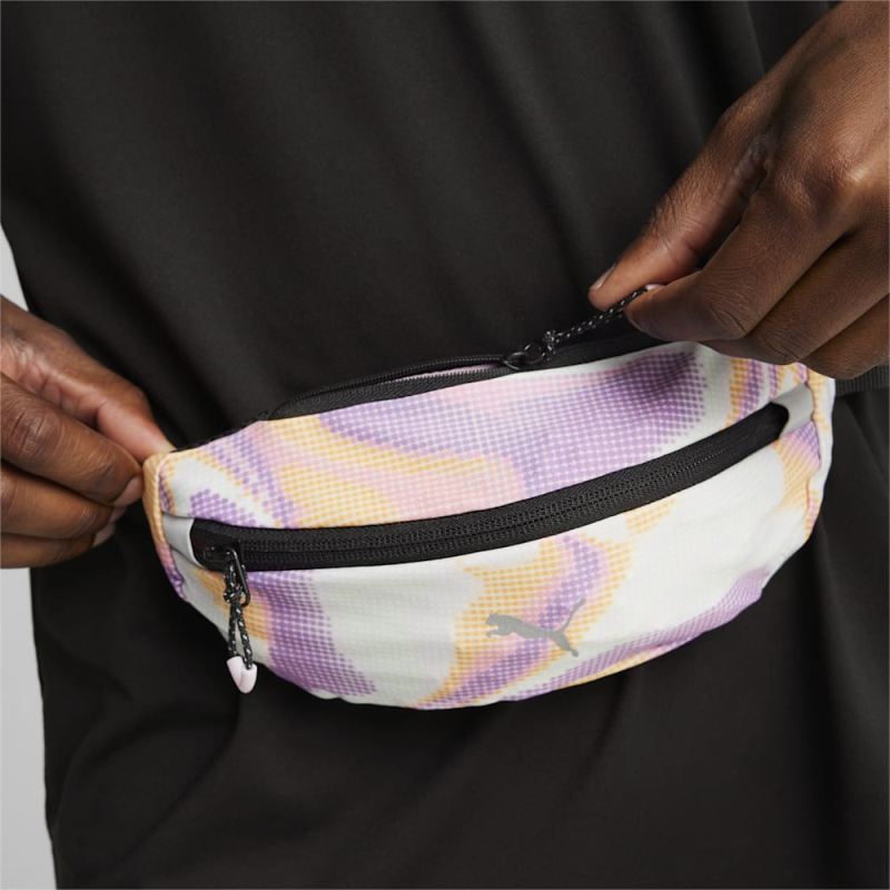 Puma | Men's PR Classic Running Waist Bag - White-Grape Mist-AOP