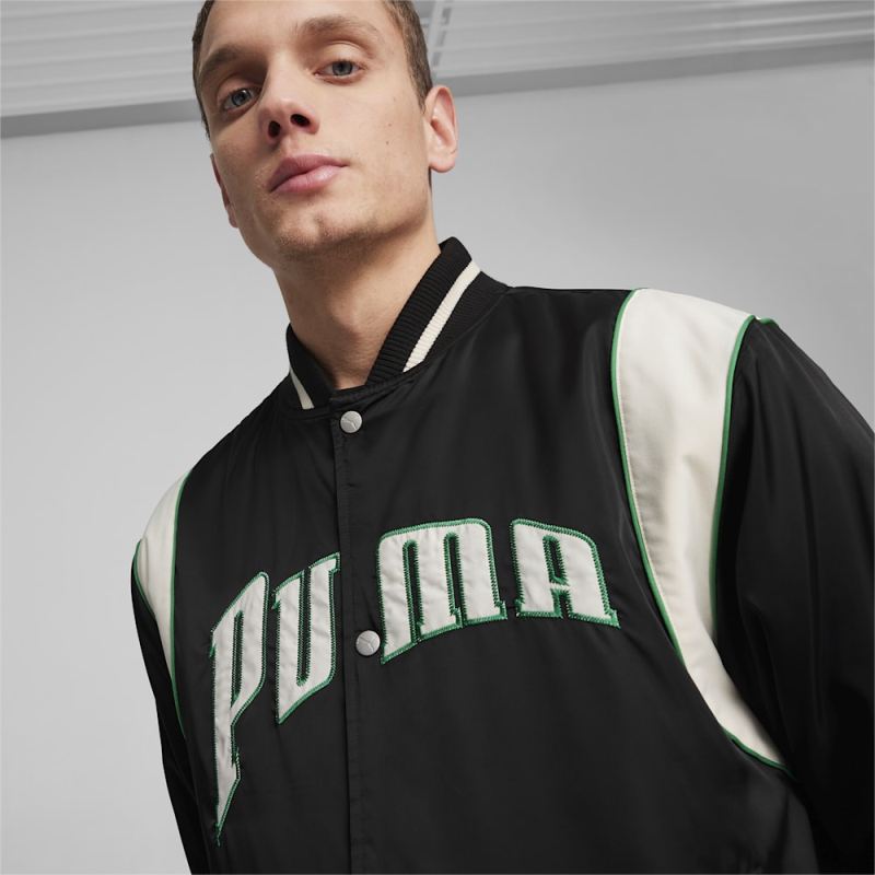 Puma | Men's For the Fanbase Puma | Men's TEAM Varsity Jacket - Black