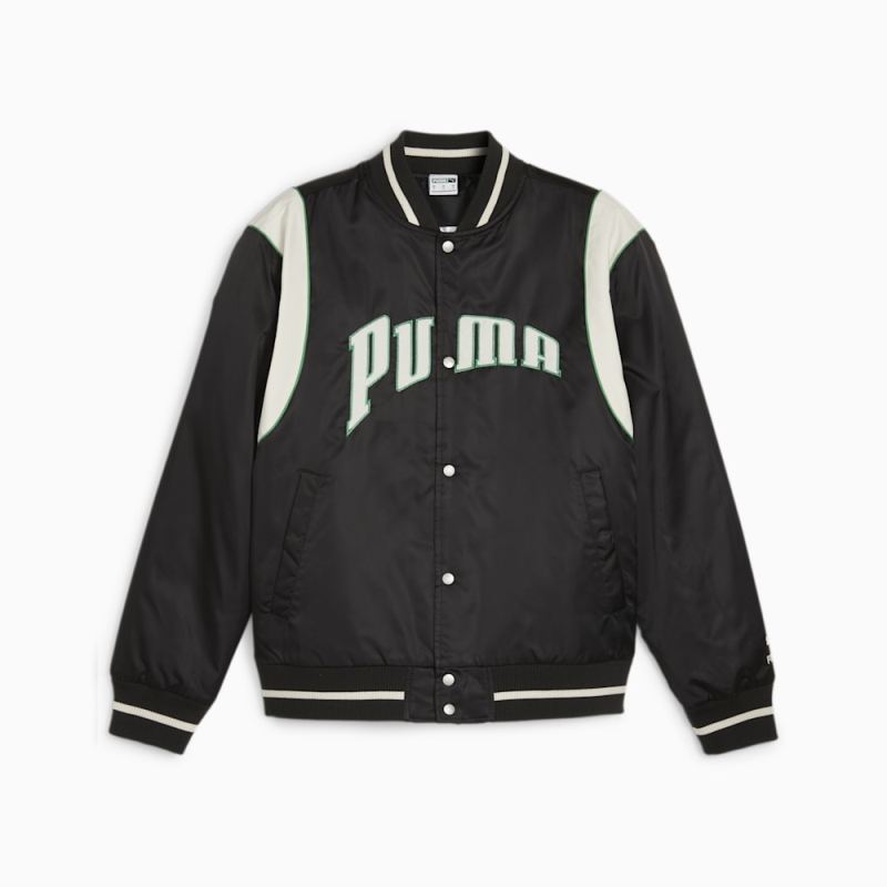 Puma | Men's For the Fanbase Puma | Men's TEAM Varsity Jacket - Black