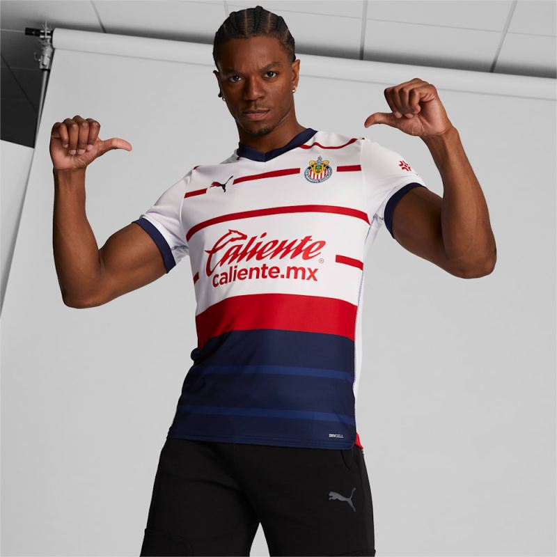 Puma | Men's Chivas 23-24 Promo Away Jersey - White - Click Image to Close