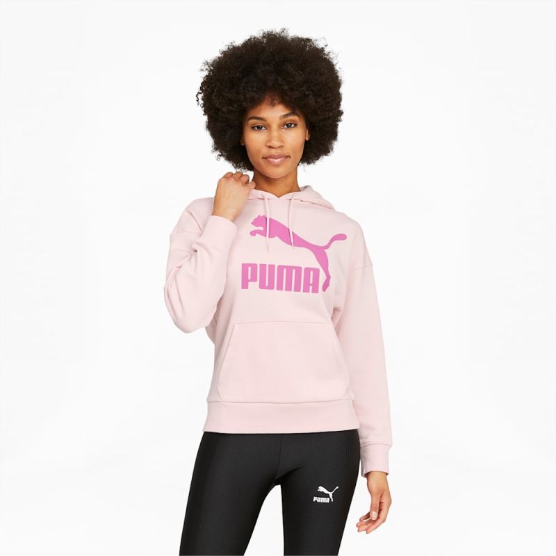 Puma | Women's Classics Logo Hoodie - Chalk Pink - Click Image to Close