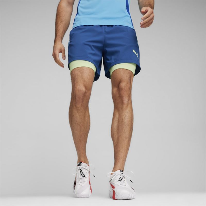 Puma | Men's Individual teamGOAL Racquet Sports 2-in-1 Shorts - Cobalt Glaze-Luminous Blue