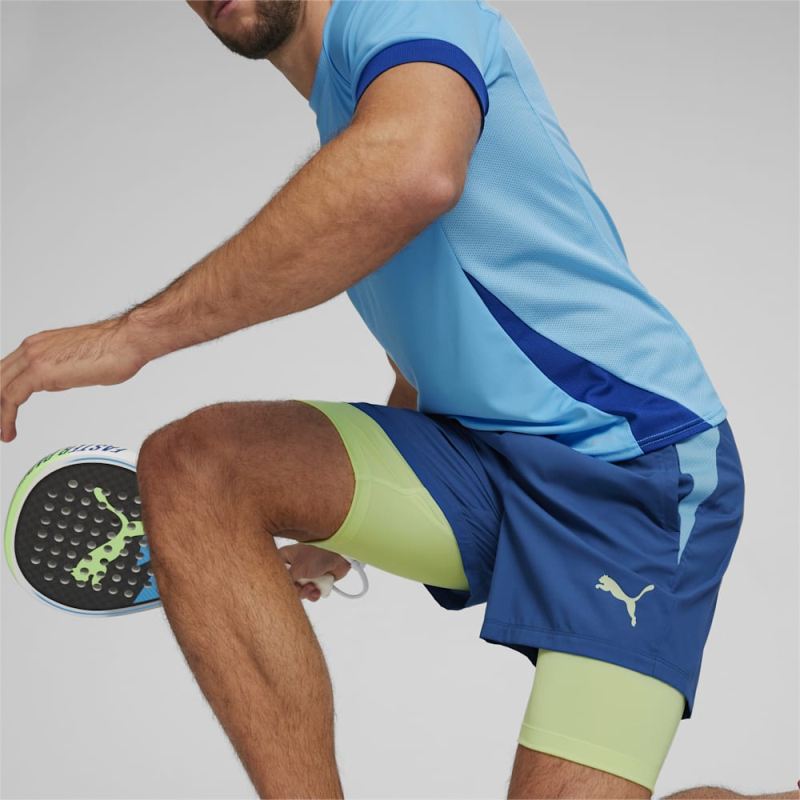 Puma | Men's Individual teamGOAL Racquet Sports 2-in-1 Shorts - Cobalt Glaze-Luminous Blue