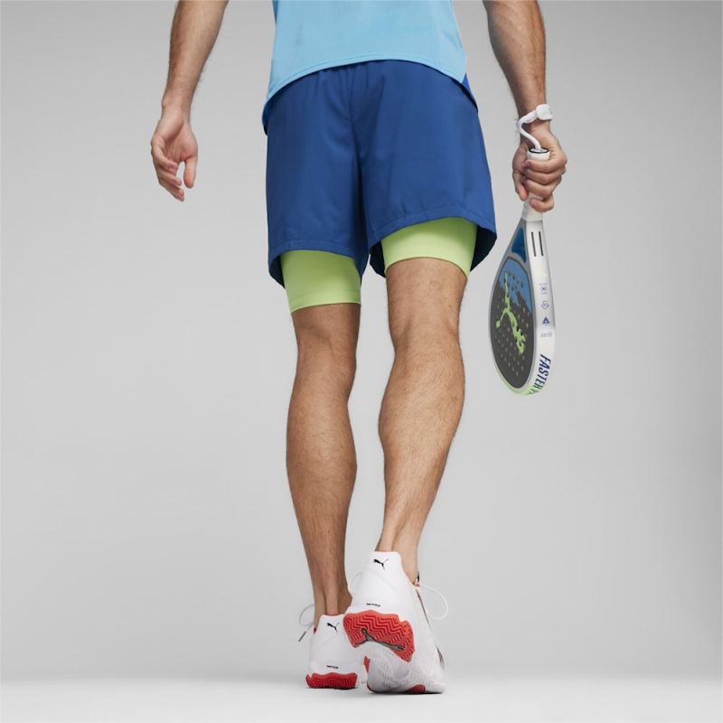 Puma | Men's Individual teamGOAL Racquet Sports 2-in-1 Shorts - Cobalt Glaze-Luminous Blue