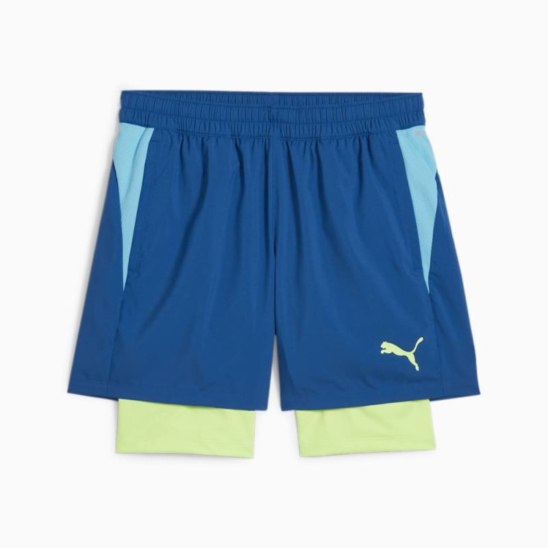 Puma | Men's Individual teamGOAL Racquet Sports 2-in-1 Shorts - Cobalt Glaze-Luminous Blue