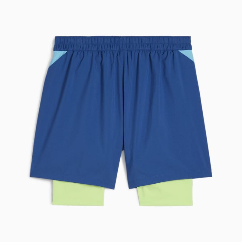 Puma | Men's Individual teamGOAL Racquet Sports 2-in-1 Shorts - Cobalt Glaze-Luminous Blue