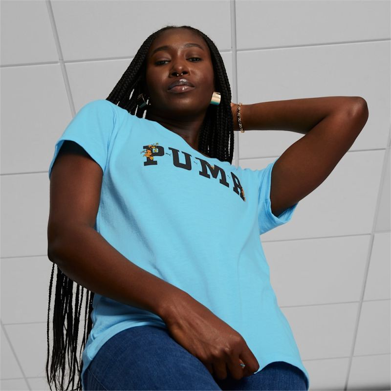 Puma | Women's Varsity Bloom Tee - Hero Blue Heather