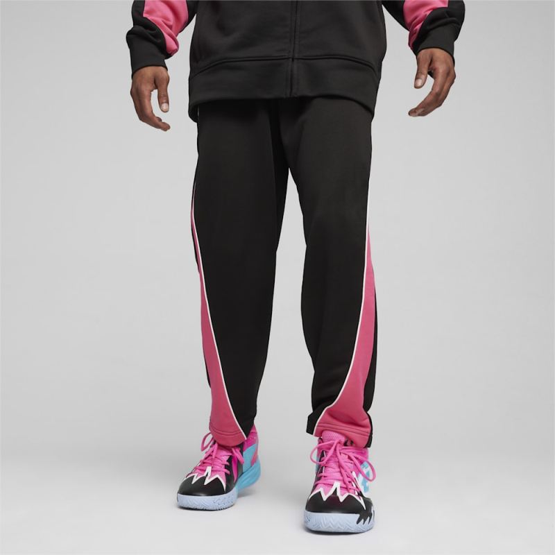 Puma | Men's Scoot x Northern Lights T-73 Pants - Black-Glowing Pink