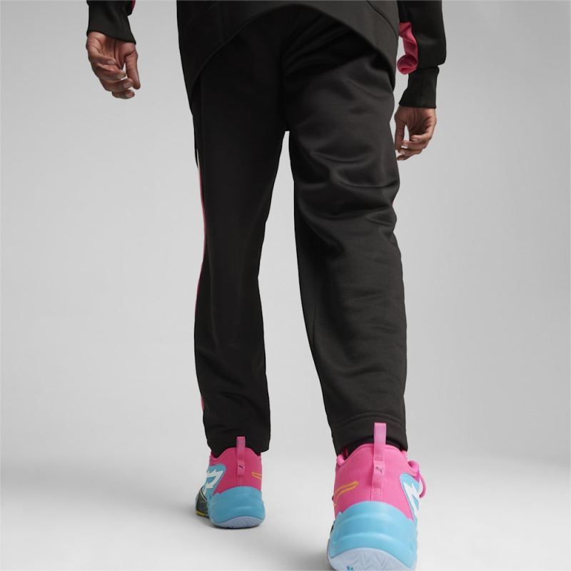 Puma | Men's Scoot x Northern Lights T-73 Pants - Black-Glowing Pink