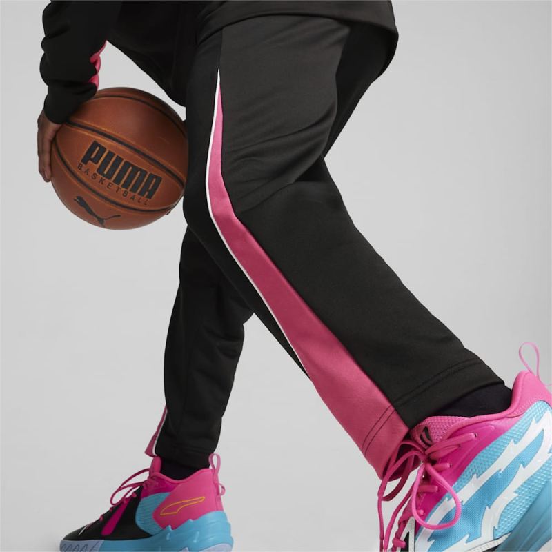 Puma | Men's Scoot x Northern Lights T-73 Pants - Black-Glowing Pink