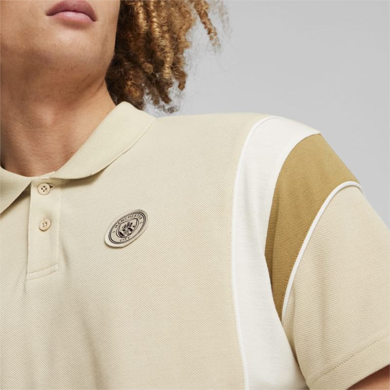 Puma | Men's Manchester City FtblArchive Polo - Granola-Frosted Ivory