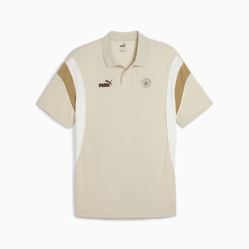 Puma | Men's Manchester City FtblArchive Polo - Granola-Frosted Ivory