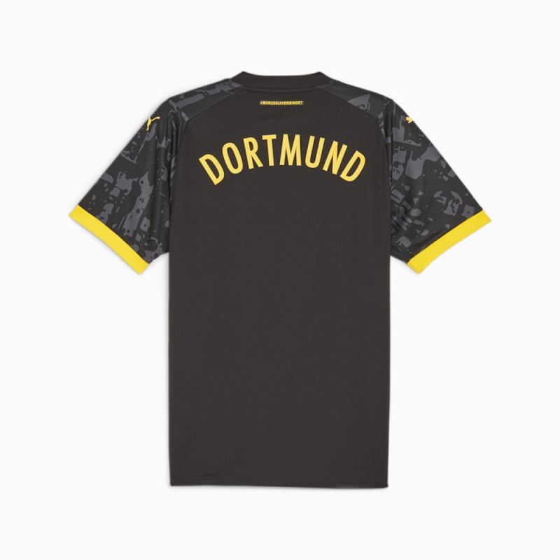 Puma | Men's Borussia Dortmund 23/24 Away Jersey - Black-Cyber Yellow