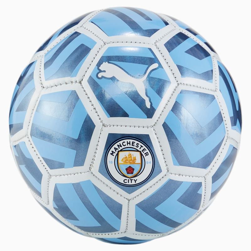 Puma | Boys Manchester City Mini Fan Soccer Ball - White-Team Light Blue