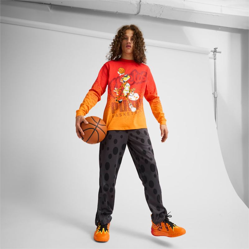 Puma | Men's HOOPS x CHEETOS Long Sleeve Tee - For All Time Red-Rickie Orange