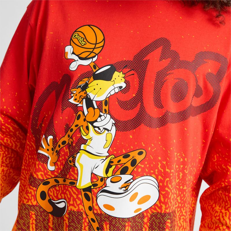 Puma | Men's HOOPS x CHEETOS Long Sleeve Tee - For All Time Red-Rickie Orange