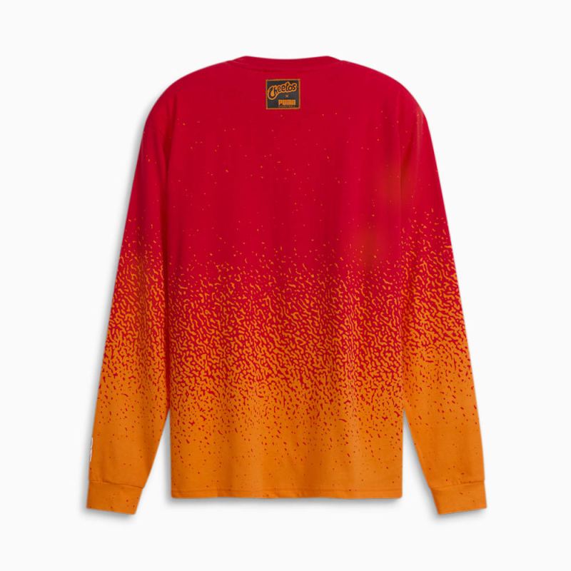 Puma | Men's HOOPS x CHEETOS Long Sleeve Tee - For All Time Red-Rickie Orange