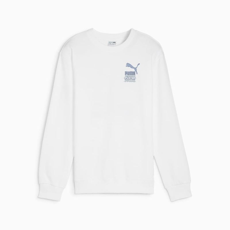 Puma | Boys CLASSICS BRAND LOVE Big Kids Crew - White - Click Image to Close