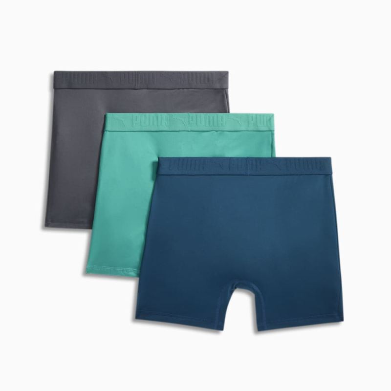 Puma | Men's Ultra Soft Boxer Briefs (3 Pack) - GREEN / BLUE