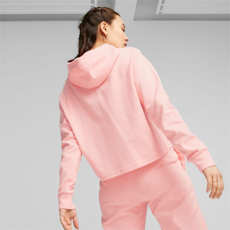 Puma | Women's ESS+ Cropped Hoodie - Peach Smoothie