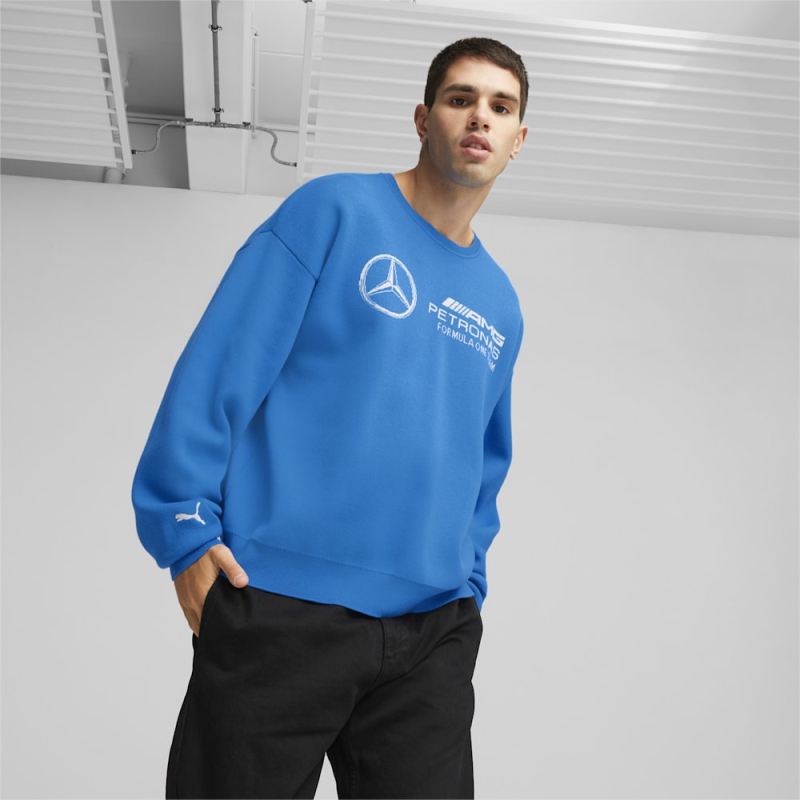 Puma | Men's Mercedes AMG-Petronas F1 Statement Knitted Motorsport Sweater - Ultra Blue