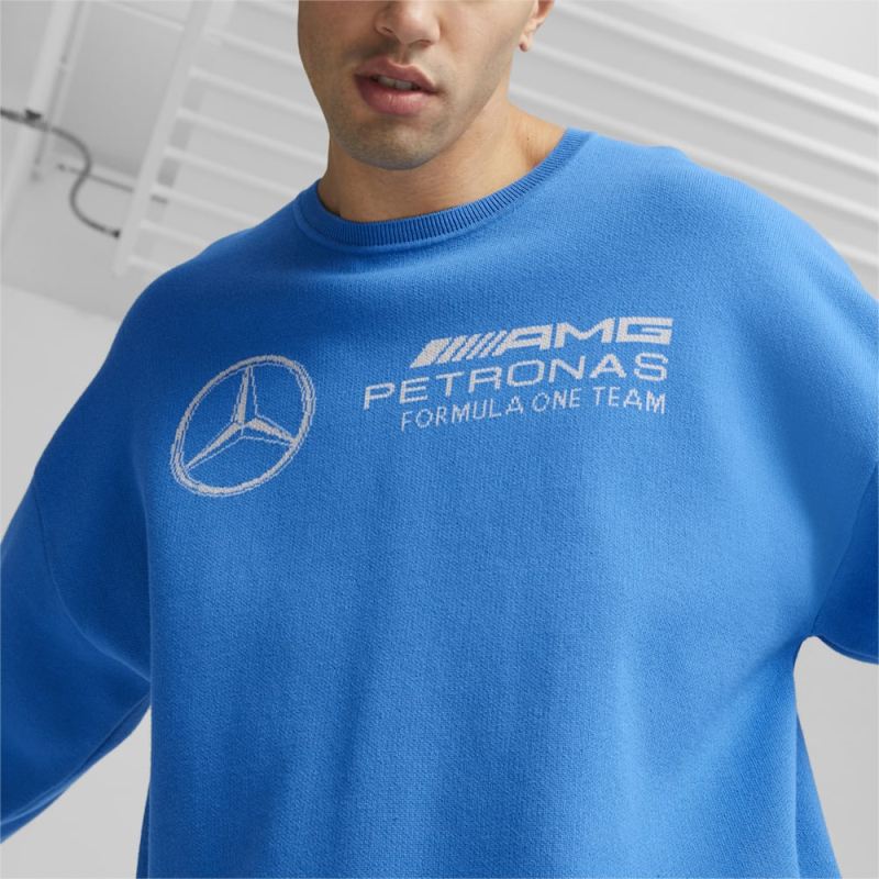 Puma | Men's Mercedes AMG-Petronas F1 Statement Knitted Motorsport Sweater - Ultra Blue