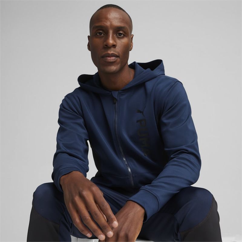 Puma | Men's Fit Double Knit Full-Zip Hoodie - Club Navy