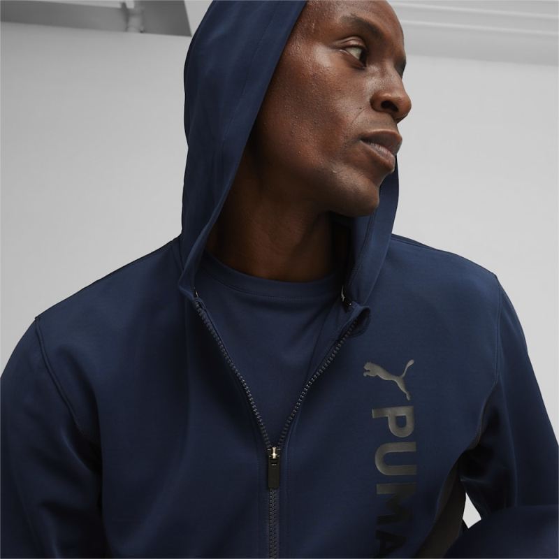 Puma | Men's Fit Double Knit Full-Zip Hoodie - Club Navy