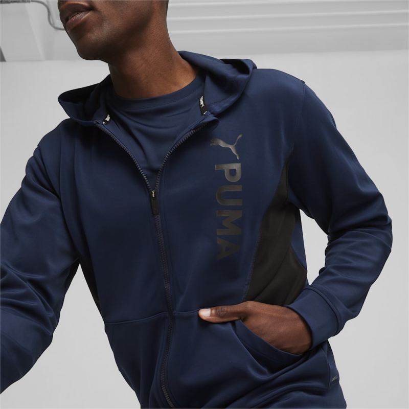 Puma | Men's Fit Double Knit Full-Zip Hoodie - Club Navy