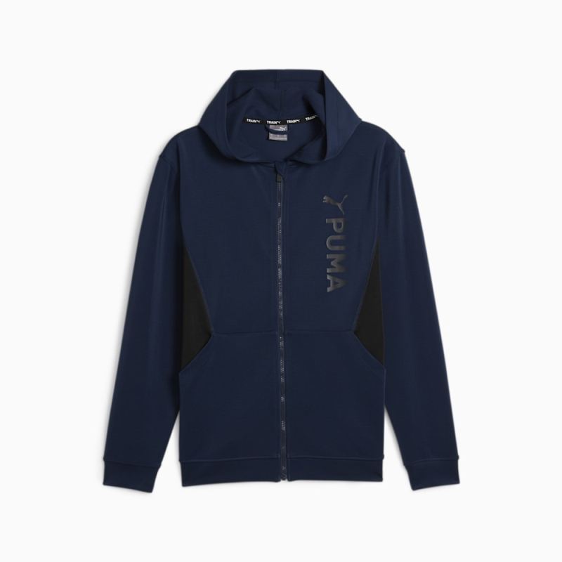 Puma | Men's Fit Double Knit Full-Zip Hoodie - Club Navy