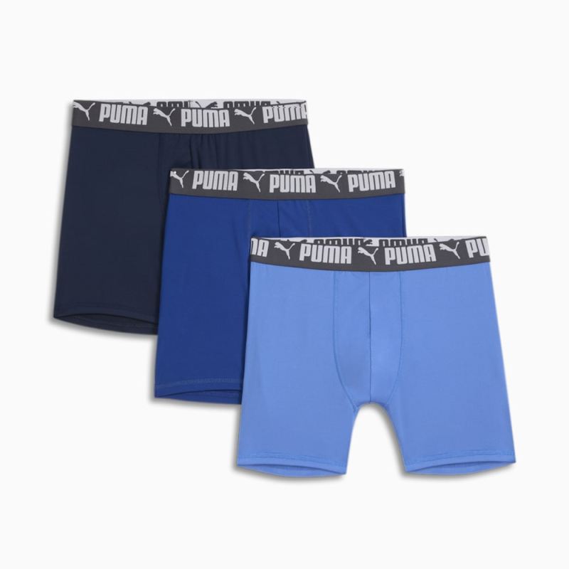 Puma | Men's Athletic Boxer Briefs (3 Pack) - BLUE