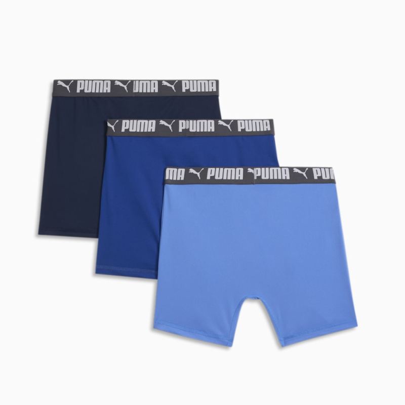 Puma | Men's Athletic Boxer Briefs (3 Pack) - BLUE