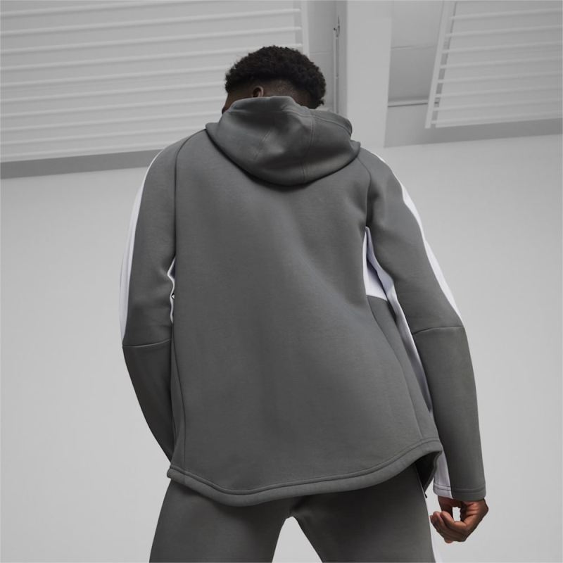 Puma | Men's EVOSTRIPE Full-Zip Hoodie - Mineral Gray