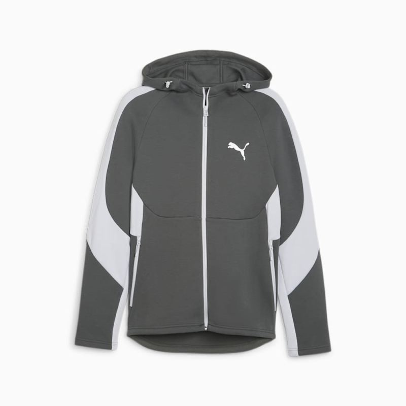 Puma | Men's EVOSTRIPE Full-Zip Hoodie - Mineral Gray