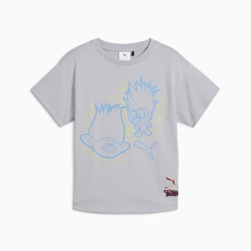 Puma | Boys Puma | Boys x TROLLS Little Kids Graphic Tee - Gray Fog